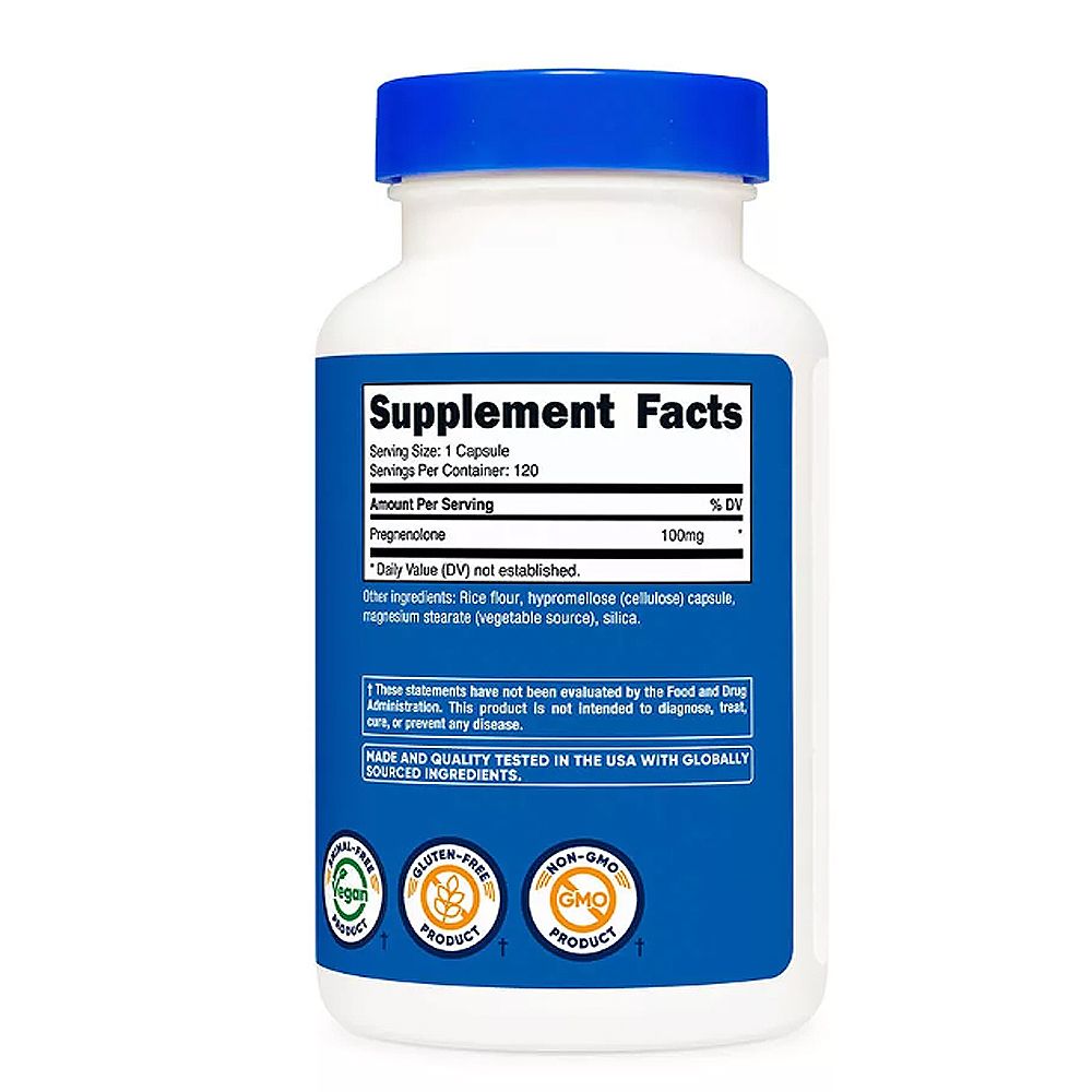 Agyserkentő Pregnenolone 100 mg, Nutricost Pregnenolone, 2x120 kapszula Agyserkentő Pregnenolone 100 mg, Nutricost Pregnenolone, 2x120 kapszula