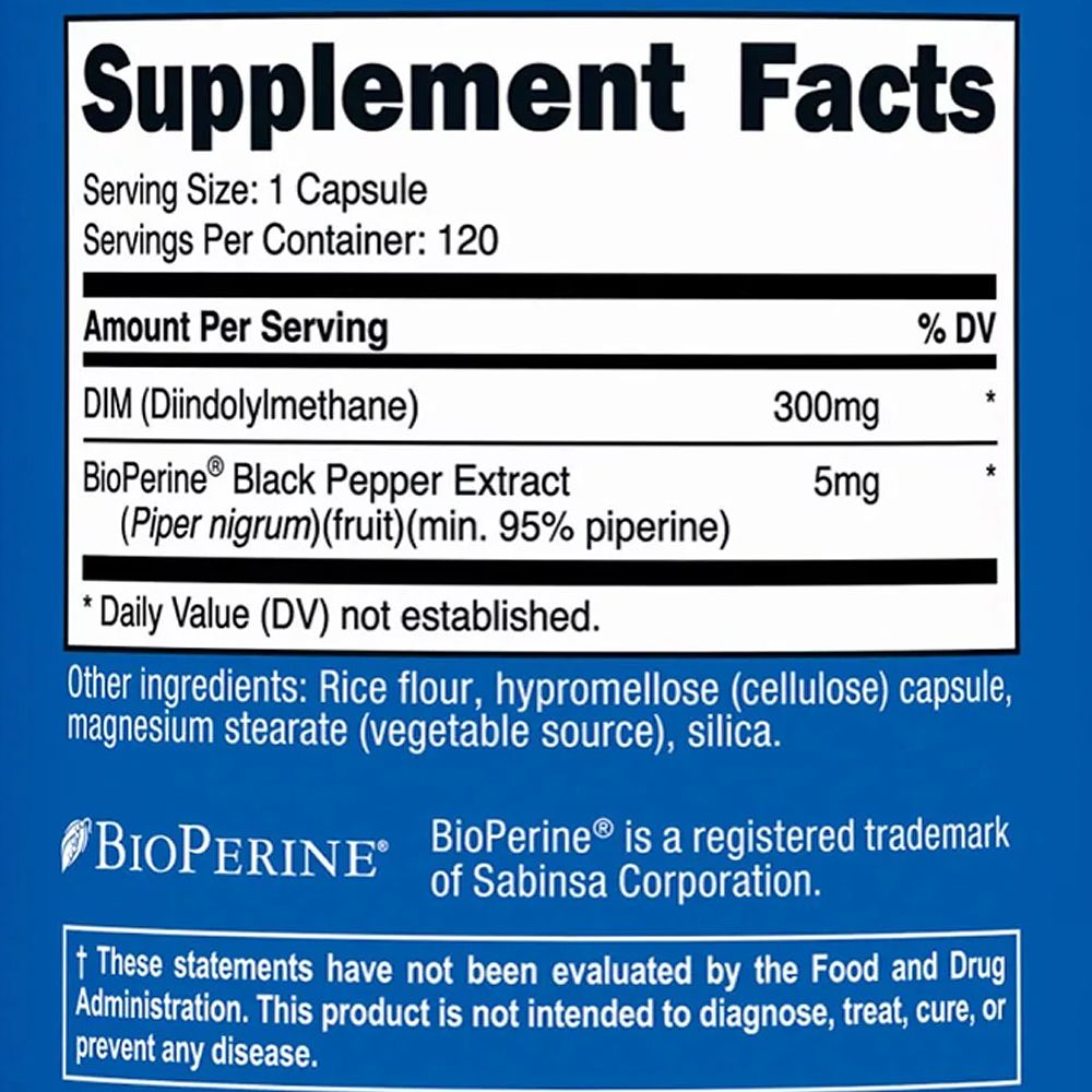 Diindolil-Metán 300 mg, Nutricost DIM, 120 kapszula