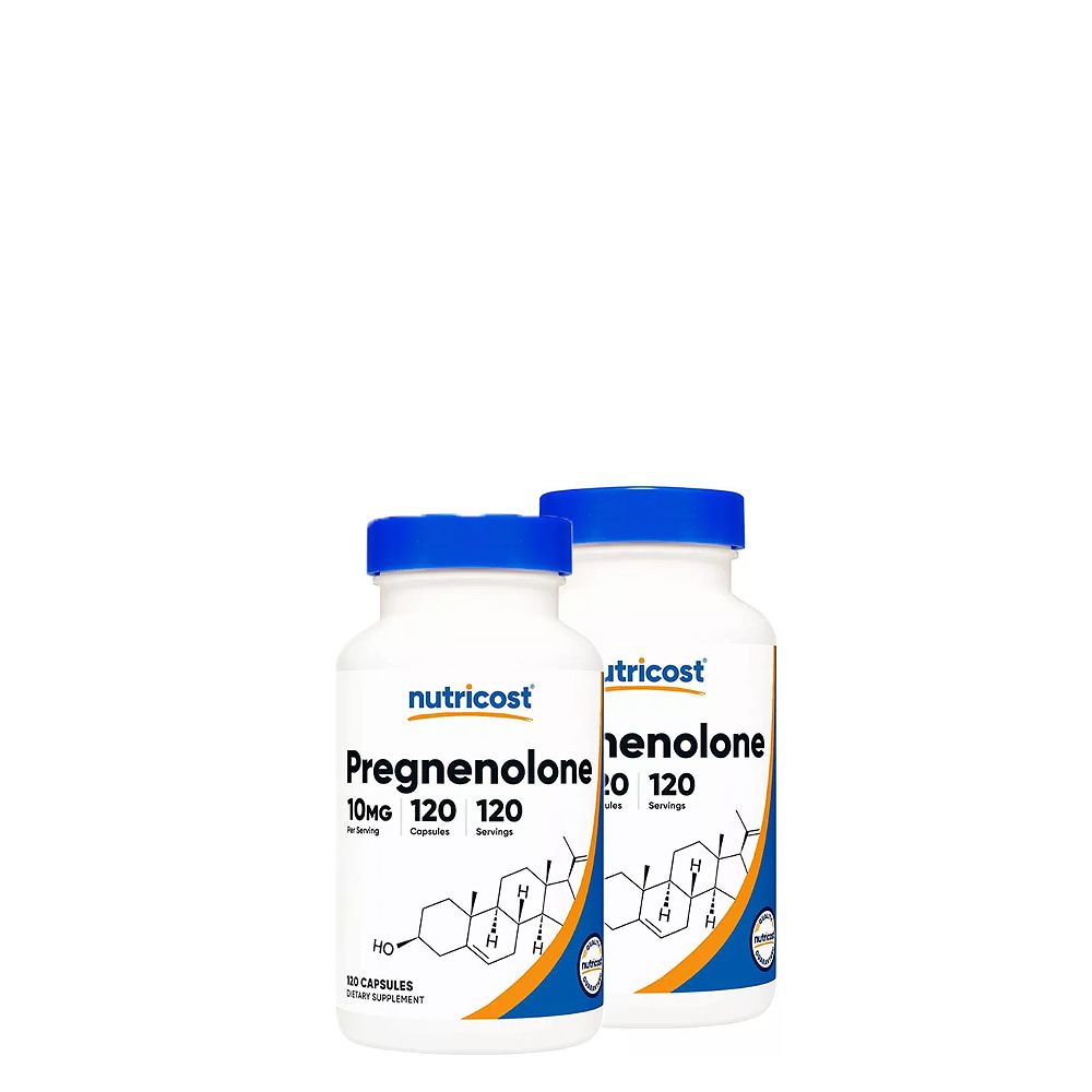 Agyserkentő Pregnenolone 10 mg, Nutricost Pregnenolone, 2x120 kapszula