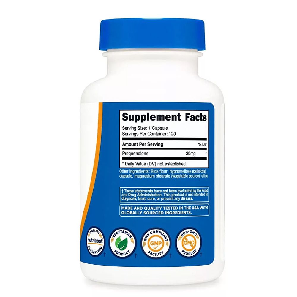 Agyserkentő Pregnenolone 30 mg, Nutricost Pregnenolone, 2x120 kapszula Agyserkentő Pregnenolone 30 mg, Nutricost Pregnenolone, 2x120 kapszula
