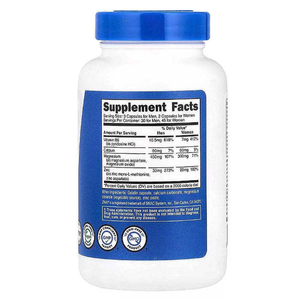 Cink-Magnézium B6 Vitamin, Nutricost ZMA, 3x90 kapszula Cink-Magnézium B6 Vitamin, Nutricost ZMA, 3x90 kapszula
