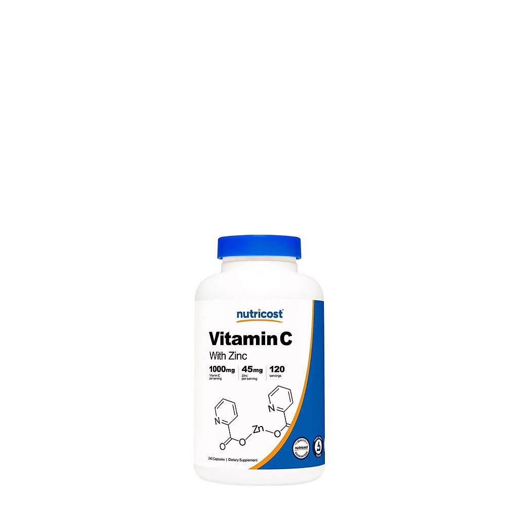 C-Vitamin Cinkkel 1000 mg, Nutricost Vitamin C with Zinc, 240 kapszula C-Vitamin Cinkkel 1000 mg, Nutricost Vitamin C with Zinc, 240 kapszula