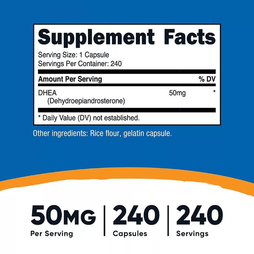 Öregedésgátló DHEA 50 mg, Nutricost DHEA, 240 kapszula Öregedésgátló DHEA 50 mg, Nutricost DHEA, 240 kapszula