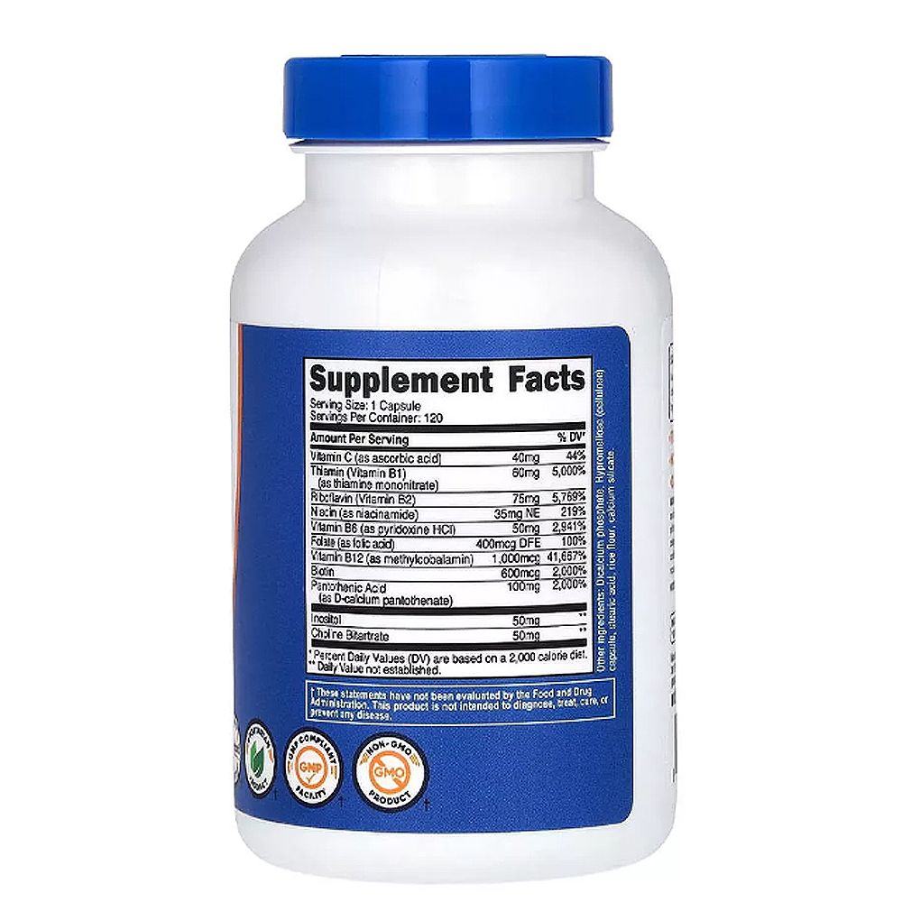 B-Komplex, Nutricost Vitamin B Complex, 2x120 kapszula B-Komplex, Nutricost Vitamin B Complex, 2x120 kapszula