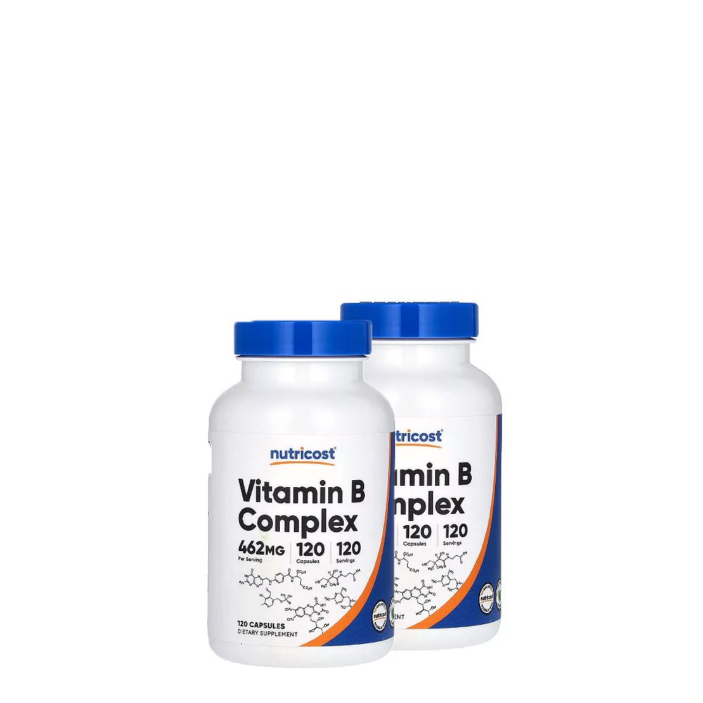 B-Komplex, Nutricost Vitamin B Complex, 2x120 kapszula B-Komplex, Nutricost Vitamin B Complex, 2x120 kapszula