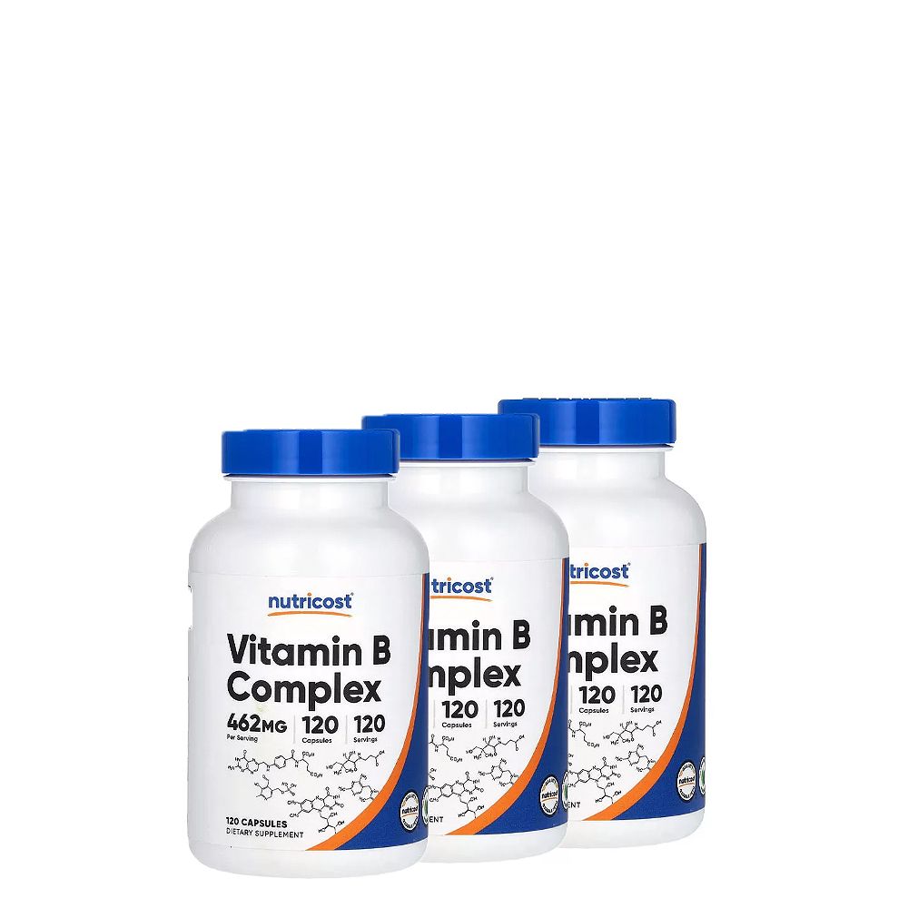 B-Komplex, Nutricost Vitamin B Complex, 3x120 kapszula B-Komplex, Nutricost Vitamin B Complex, 3x120 kapszula