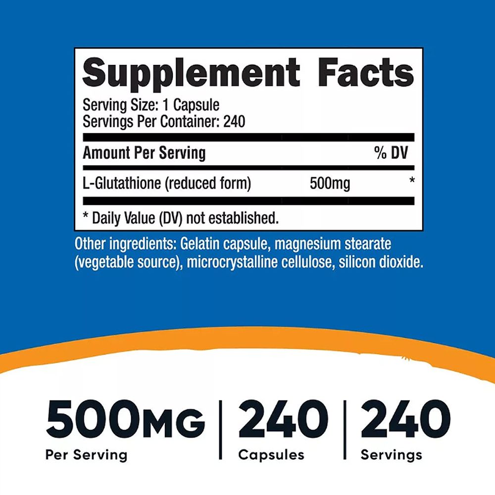 Glutation 500 mg, Nutricost Glutathione, 3x240 kapszula Glutation 500 mg, Nutricost Glutathione, 3x240 kapszula