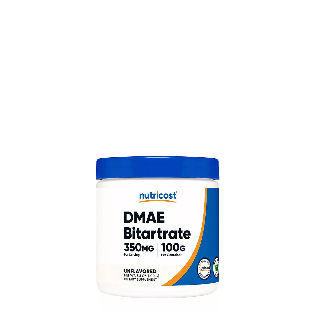 DMAE-bitartarát 350 mg, Nutricost DMAE Bitartrate, 100 g DMAE-bitartarát 350 mg, Nutricost DMAE Bitartrate, 100 g
