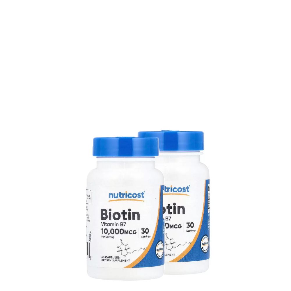 Biotin 10.000 mcg, Nutricost Biotin, 2x30 kapszula Biotin 10.000 mcg, Nutricost Biotin, 2x30 kapszula