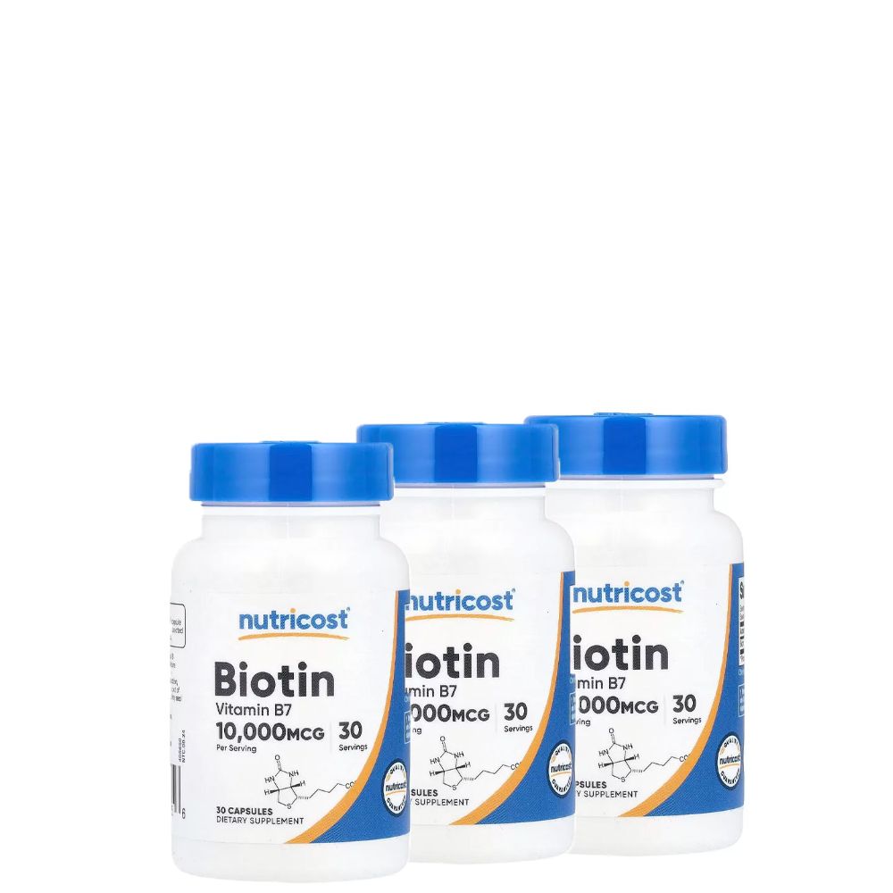 Biotin 10.000 mcg, Nutricost Biotin, 3x30 kapszula Biotin 10.000 mcg, Nutricost Biotin, 3x30 kapszula