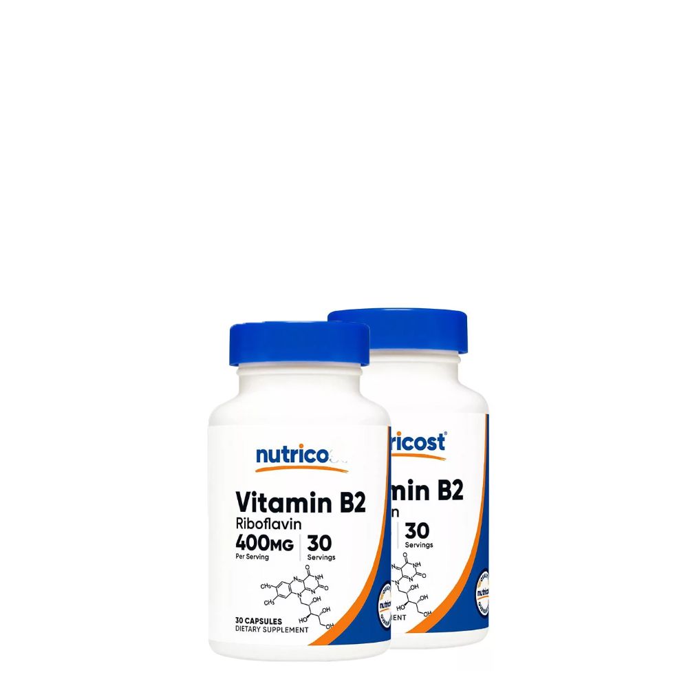 B2 Riboflavin 400 mg, Nutricost Vitamin B2 Riboflavin, 2x30 kapszula B2 Riboflavin 400 mg, Nutricost Vitamin B2 Riboflavin, 2x30 kapszula