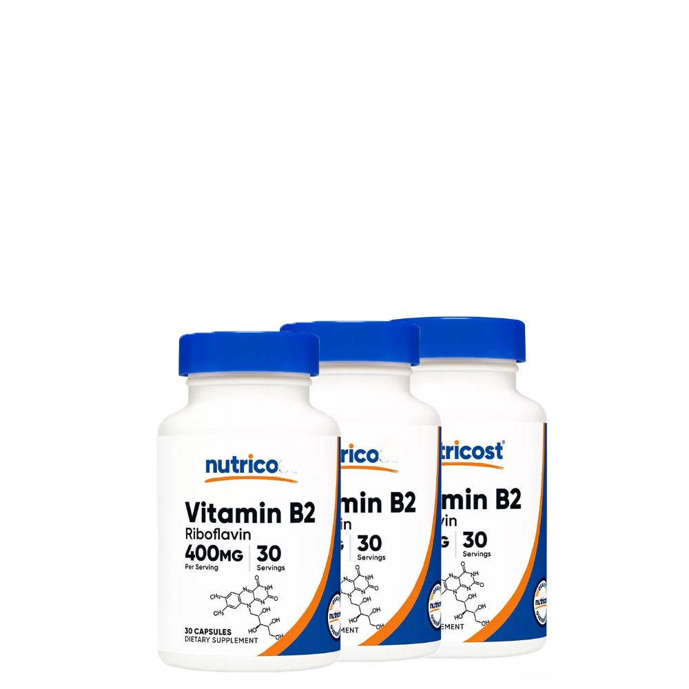 B2 Riboflavin 400 mg, Nutricost Vitamin B2 Riboflavin, 3x30 kapszula B2 Riboflavin 400 mg, Nutricost Vitamin B2 Riboflavin, 3x30 kapszula
