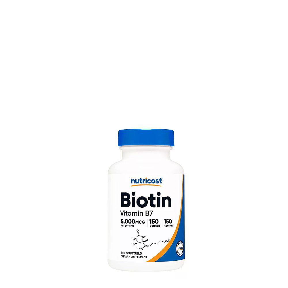 Biotin Kókuszolajban 5.000 mcg, Nutricost Biotin with Coconut Oil, 150 lágykapszula Biotin Kókuszolajban 5.000 mcg, Nutricost Biotin with Coconut Oil, 150 lágykapszula
