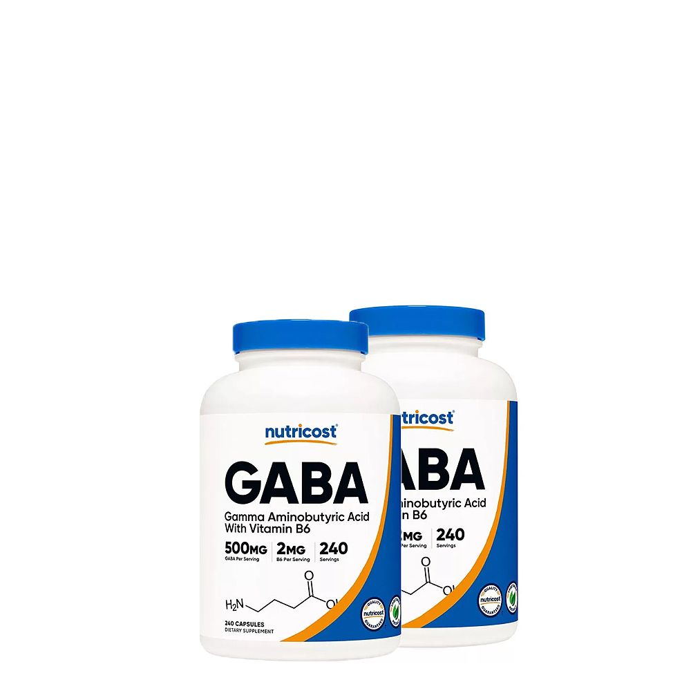 Gaba + B6 500 mg, Nutricost GABA + B6, 2x240 kapszula Gaba + B6 500 mg, Nutricost GABA + B6, 2x240 kapszula