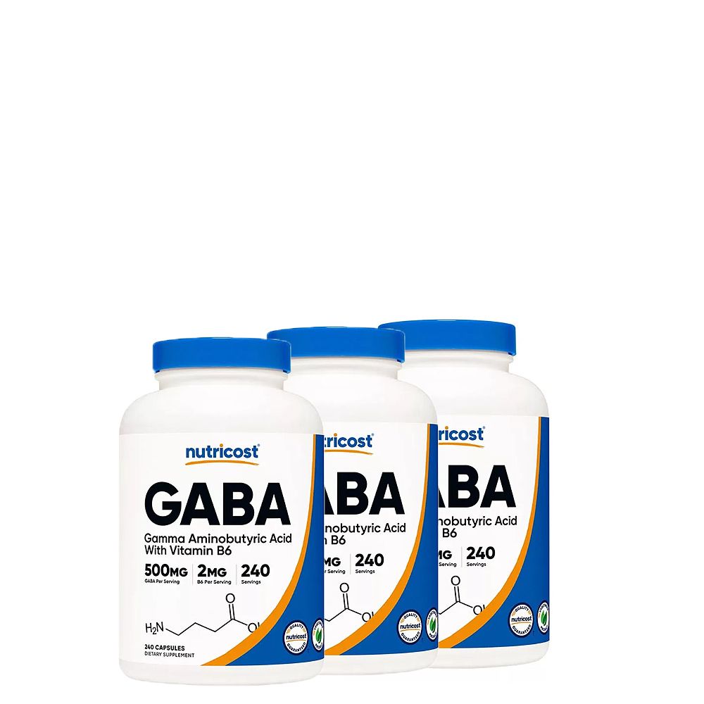 Gaba + B6 500 mg, Nutricost GABA + B6, 3x240 kapszula Gaba + B6 500 mg, Nutricost GABA + B6, 3x240 kapszula
