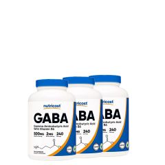 Gaba + B6 500 mg, Nutricost GABA + B6, 3x240 kapszula