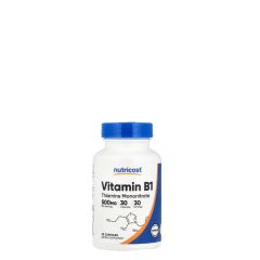 B1-Vitamin Tiaminnal 500 mg, Nutricost Vitamin B1 Thiamine, 30 kapszula