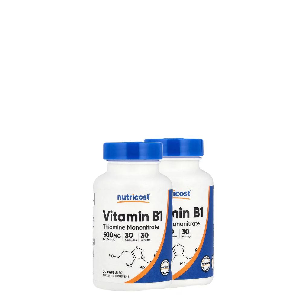 B1-Vitamin Tiaminnal 500 mg, Nutricost Vitamin B1 Thiamine, 2x30 kapszula B1-Vitamin Tiaminnal 500 mg, Nutricost Vitamin B1 Thiamine, 2x30 kapszula