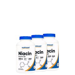 Niacin B3-Vitamin 100 mg, Nutricost Vitamin B3, 3x240 kapszula