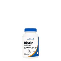 Biotin B7-Vitamin 10.000mcg, Nutricost Biotin, 240 kapszula