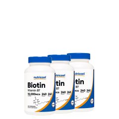 Biotin B7-Vitamin 10.000mcg, Nutricost Biotin, 3x240 kapszula
