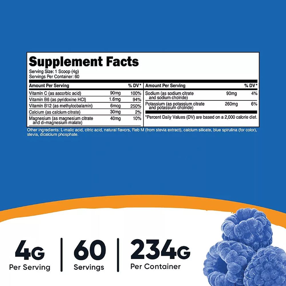 Elektrolit Komplex kékmálna ízben , Nutricost Electrolytes Complex, 3x234 g Elektrolit Komplex kékmálna ízben , Nutricost Electrolytes Complex, 3x234 g