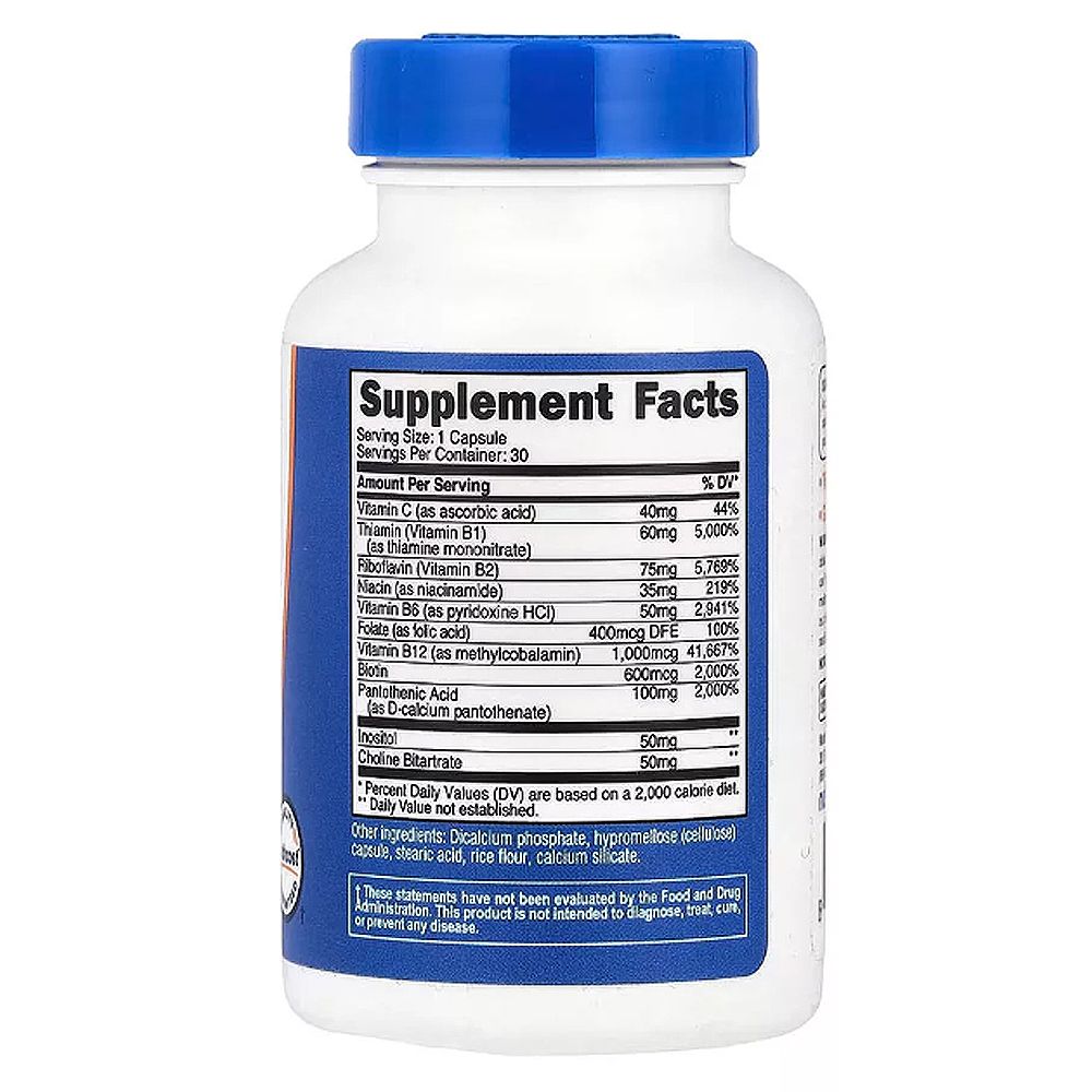 B-Komplex, Nutricost Vitamin B Complex, 30 kapszula B-Komplex, Nutricost Vitamin B Complex, 30 kapszula