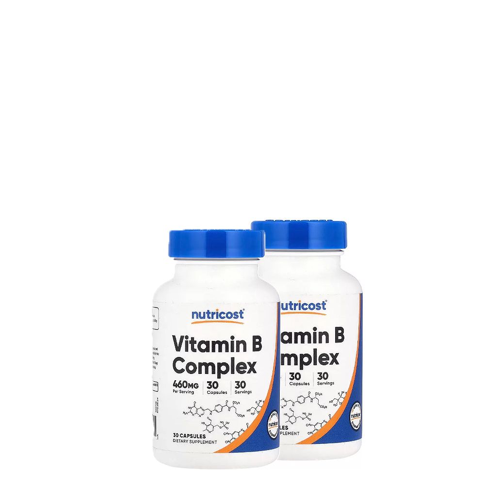 B-Komplex, Nutricost Vitamin B Complex, 2x30 kapszula B-Komplex, Nutricost Vitamin B Complex, 2x30 kapszula