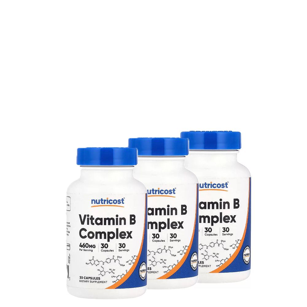 B-Komplex, Nutricost Vitamin B Complex, 3x30 kapszula B-Komplex, Nutricost Vitamin B Complex, 3x30 kapszula