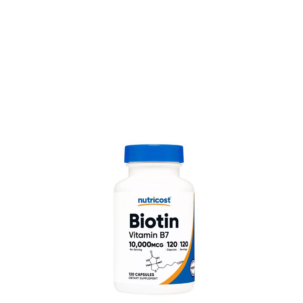 Biotin 10.000 mcg, Nutricost Biotin, 120 kapszula Biotin 10.000 mcg, Nutricost Biotin, 120 kapszula