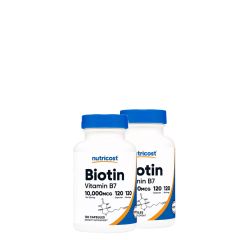 Biotin 10.000 mcg, Nutricost Biotin, 2x120 kapszula