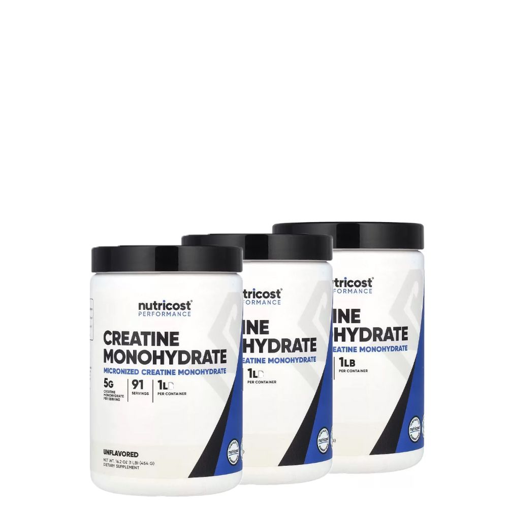 Kreatin Monohidrát, Nutricost Creatine Monohydrate Powder, 3x453 g Kreatin Monohidrát, Nutricost Creatine Monohydrate Powder, 3x453 g