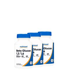 Béta-Glükán 500 mg, Nutricost Beta Glucan, 3x60 kapszula