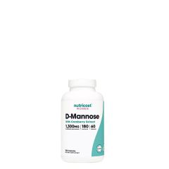 D-Mannóz 1300 mg Áfonya Kivonattal, Nutricost D-Mannose with Cranberry Extract for Women, 180 kapszula