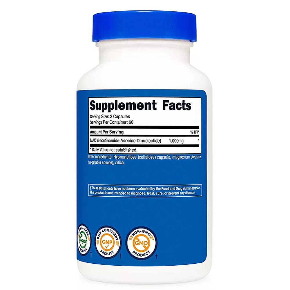 Sejttámogató NAD+ 1.000 mg, Nutricost NAD+, 120 kapszula Sejttámogató NAD+ 1.000 mg, Nutricost NAD+, 120 kapszula