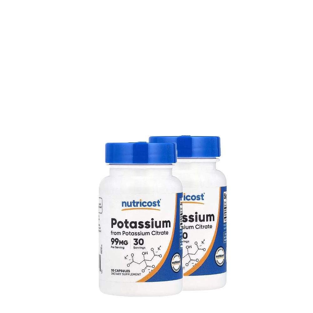 Kálium-Citrát 99 mg, Nutricost Potassium Citrate, 2x30 kapszula Kálium-Citrát 99 mg, Nutricost Potassium Citrate, 2x30 kapszula