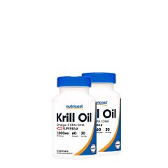 Krillolaj 1.000 mg, Nutricost Krill Oil Complex, 2x60 lágykapszula