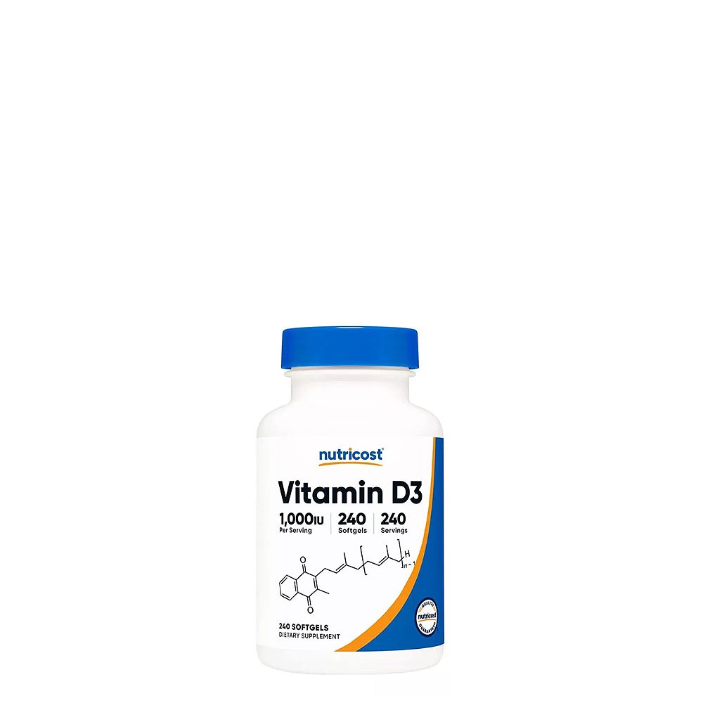 D3-Vitamin 1.000 IU, Nutricost Vitamin D3, 240 lágykapszula