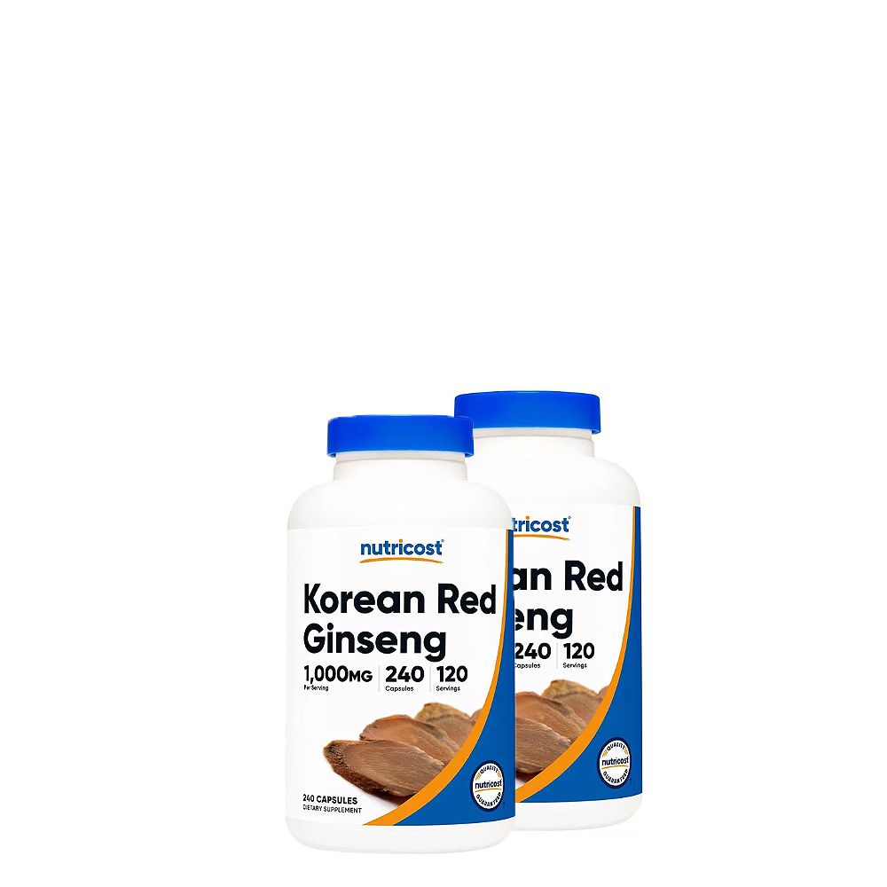 Koreai Vörös Gingzeng 1.000 mg, Nutricost Korean Red Ginseng , 2x240 lágykapszula Koreai Vörös Gingzeng 1.000 mg, Nutricost Korean Red Ginseng , 2x240 lágykapszula