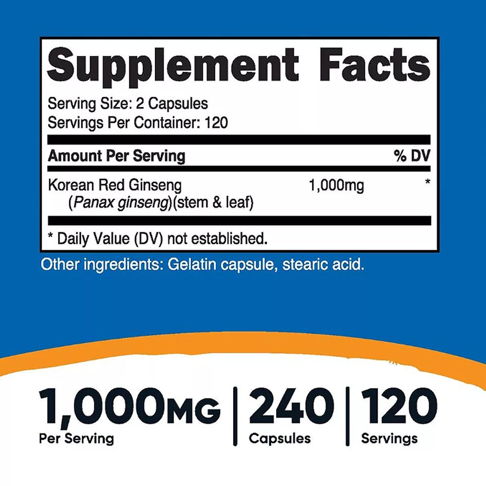 Koreai Vörös Gingzeng 1.000 mg, Nutricost Korean Red Ginseng , 3x240 lágykapszula Koreai Vörös Gingzeng 1.000 mg, Nutricost Korean Red Ginseng , 3x240 lágykapszula