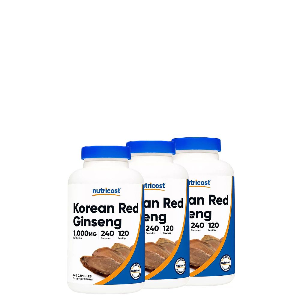 Koreai Vörös Gingzeng 1.000 mg, Nutricost Korean Red Ginseng , 3x240 lágykapszula Koreai Vörös Gingzeng 1.000 mg, Nutricost Korean Red Ginseng , 3x240 lágykapszula
