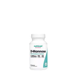 D-Mannóz 1300 mg Áfonya Kivonattal, Nutricost D-Mannose with Cranberry Extract for Women, 90 kapszula