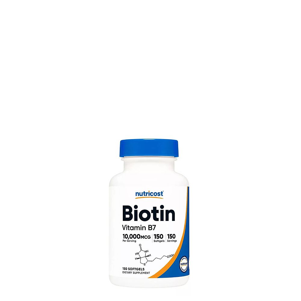Biotin Kókuszolajban 10.000 mcg, Nutricost Biotin with Coconut Oil, 150 lágykapszula Biotin Kókuszolajban 10.000 mcg, Nutricost Biotin with Coconut Oil, 150 lágykapszula
