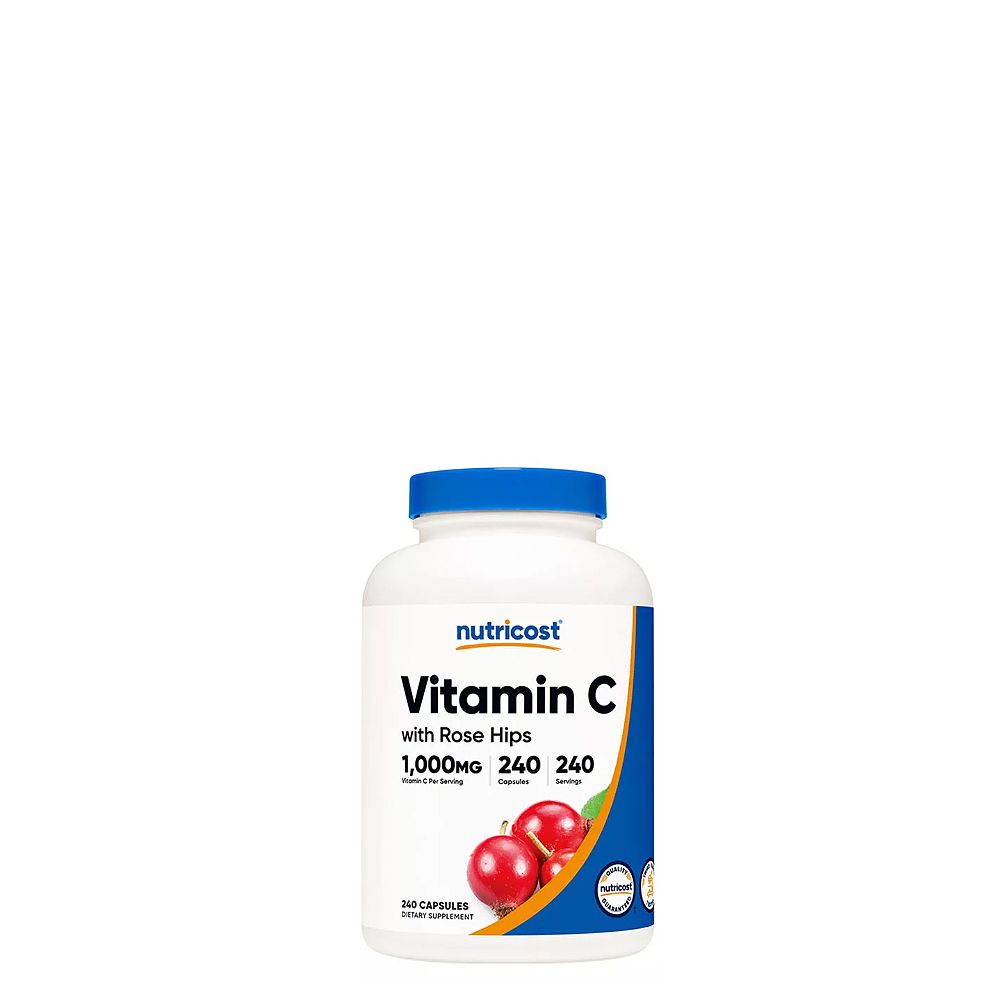 C-Vitamin 1000 mg Csipkebogyóval, Nutricost Vitamin C with Rose Hips, 240 kapszula C-Vitamin 1000 mg Csipkebogyóval, Nutricost Vitamin C with Rose Hips, 240 kapszula
