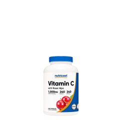 C-Vitamin 1000 mg Csipkebogyóval, Nutricost Vitamin C with Rose Hips, 240 kapszula