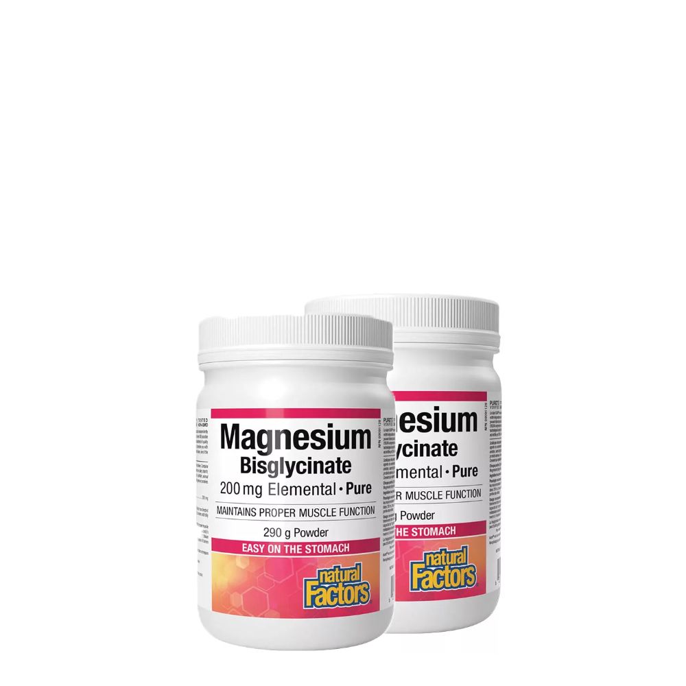 Magnézium Biszglicinát 200 mg, Natural Factors Magnesium Bisglycinate Pure , 2x290 g Magnézium Biszglicinát 200 mg, Natural Factors Magnesium Bisglycinate Pure , 2x290 g