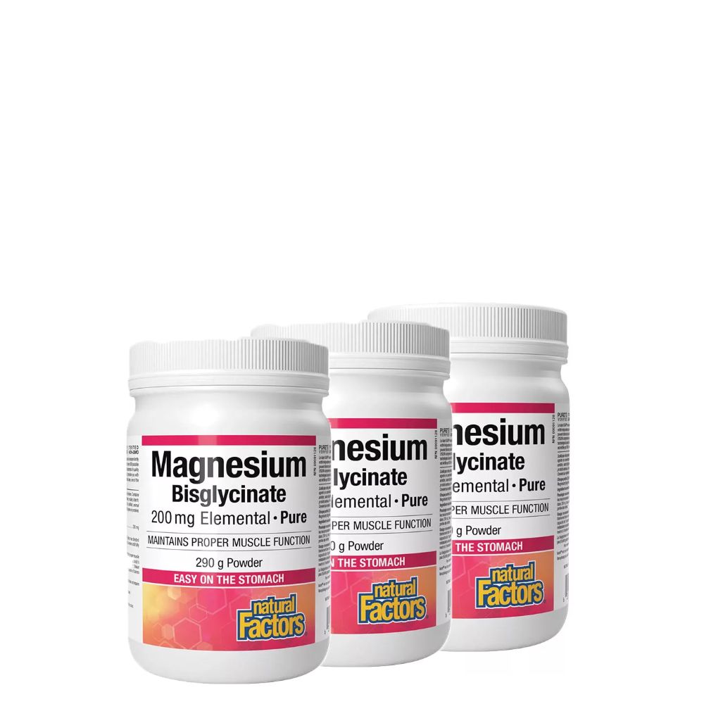 Magnézium Biszglicinát 200 mg, Natural Factors Magnesium Bisglycinate Pure , 3x290 g Magnézium Biszglicinát 200 mg, Natural Factors Magnesium Bisglycinate Pure , 3x290 g