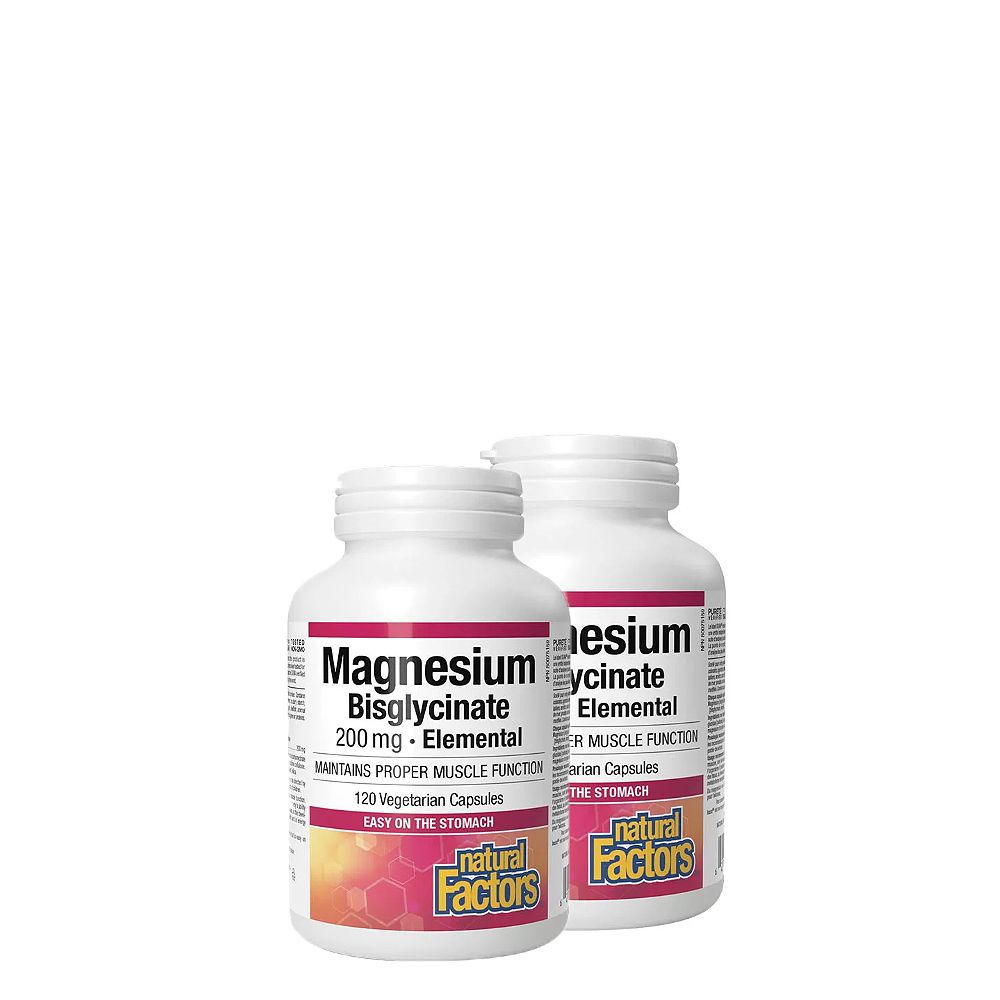 Magnézium Biszglicinát 200 mg, Natural Factors Magnesium Bisglycinate Pure, 2x120 kapszula Magnézium Biszglicinát 200 mg, Natural Factors Magnesium Bisglycinate Pure, 2x120 kapszula
