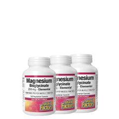 Magnézium Biszglicinát 200 mg, Natural Factors Magnesium Bisglycinate Pure, 3x120 kapszula