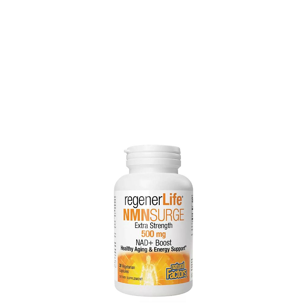 Sejttámogató NMN 500 g, Natural Factors regenerLife NMNSurge NAD+ Boost, 30 kapszula Sejttámogató NMN 500 g, Natural Factors regenerLife NMNSurge NAD+ Boost, 30 kapszula